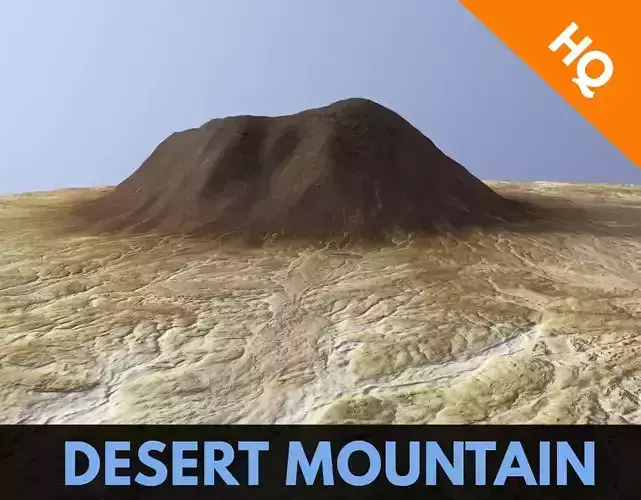 Desert Mountain Africa Landscape Dunes PBR Low Poly 02