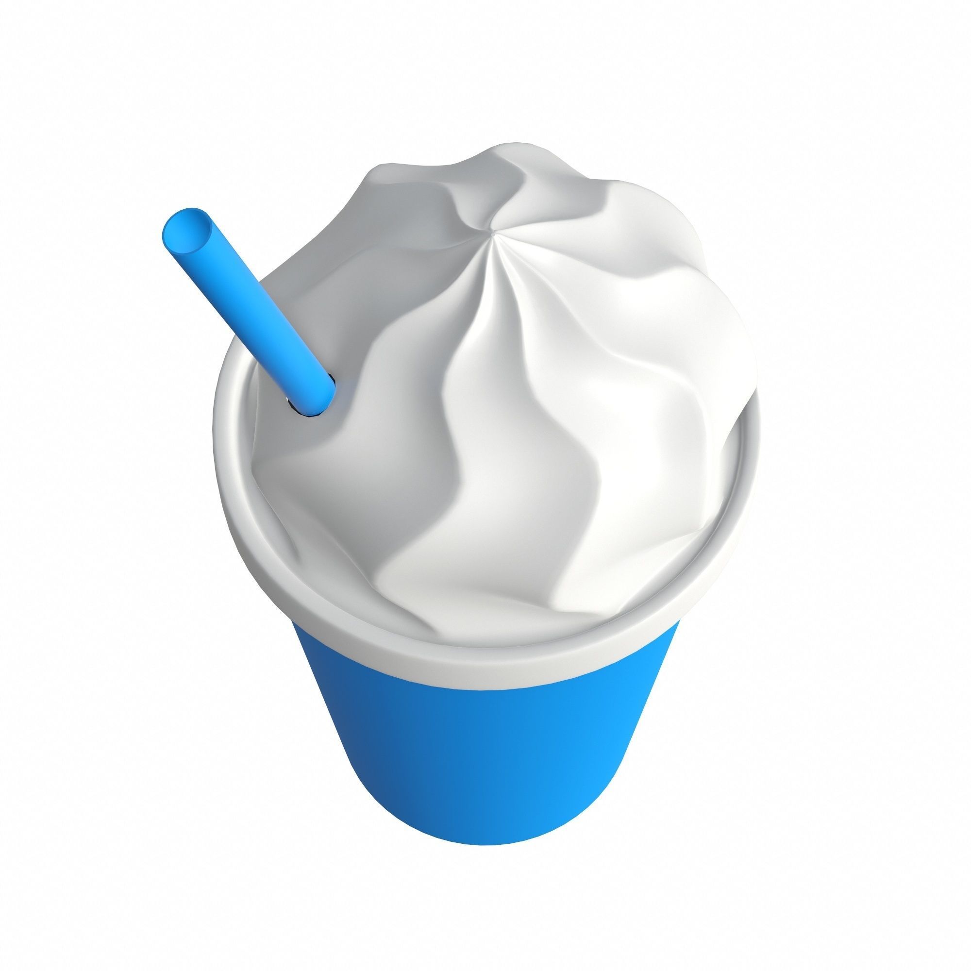 Plastic cup with ice cream shape for mockup 3D model_4