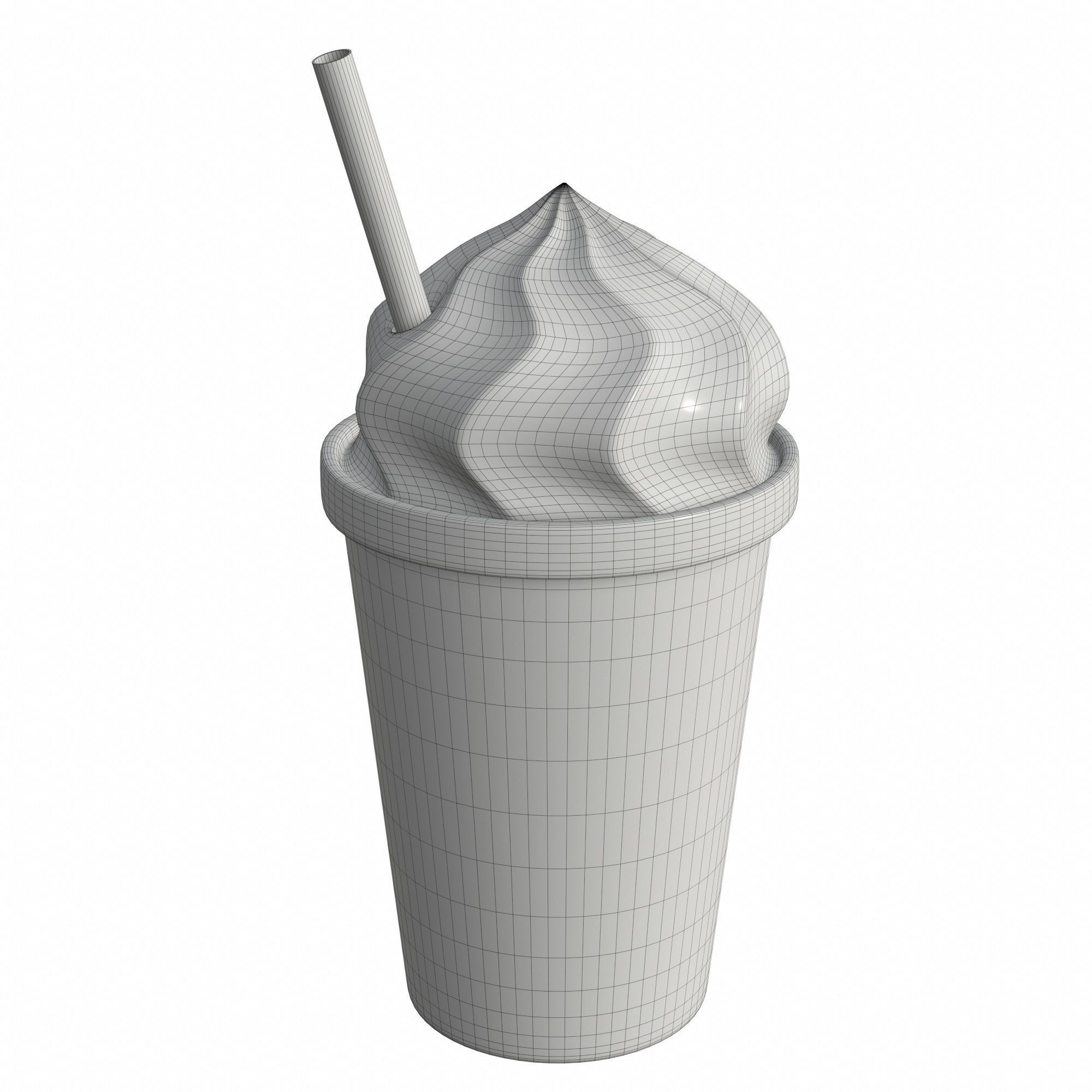 Plastic cup with ice cream shape for mockup 3D model_5