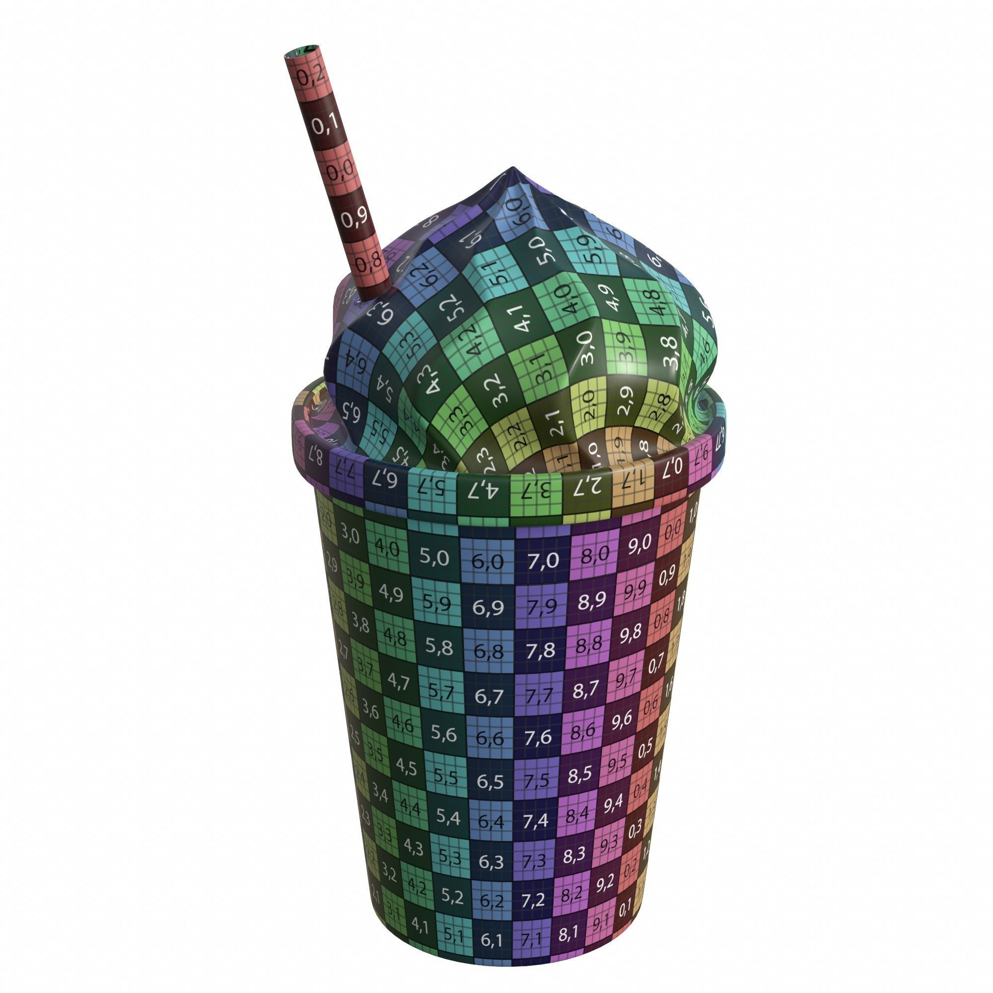 Plastic cup with ice cream shape for mockup 3D model_6