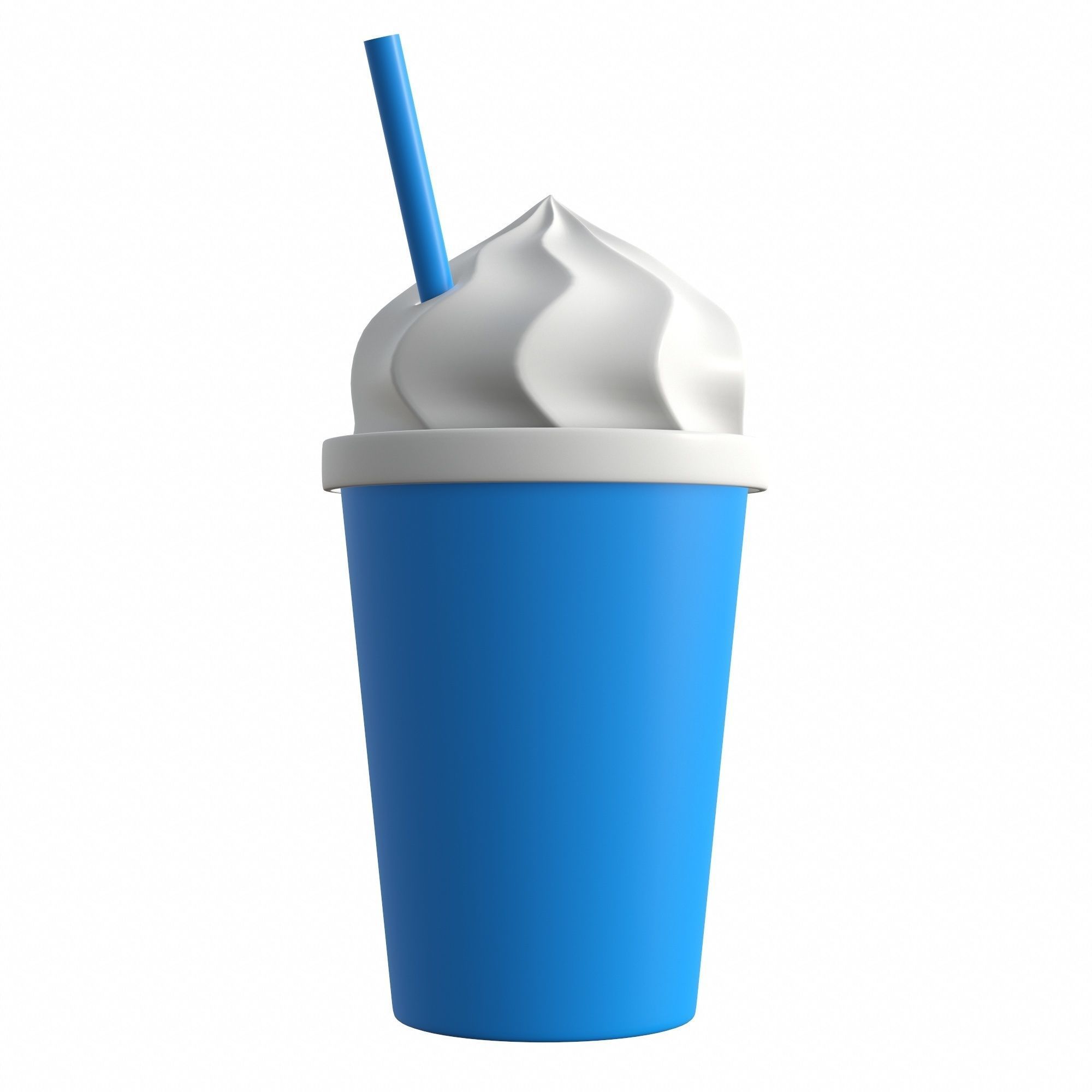 Plastic cup with ice cream shape for mockup 3D model_2
