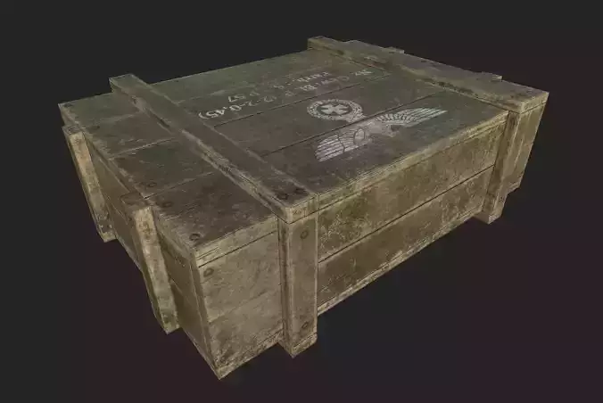 WW2 Ammo Box Crate UE5 Low Poly SciFi Low-poly 3D model