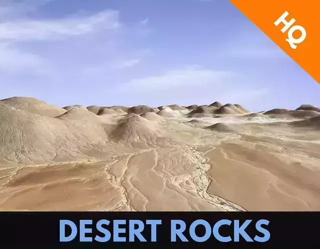 Rocks Terrain Cliffs Mountain Desert Landscape PBR Low Poly 05 Low-poly 3D model