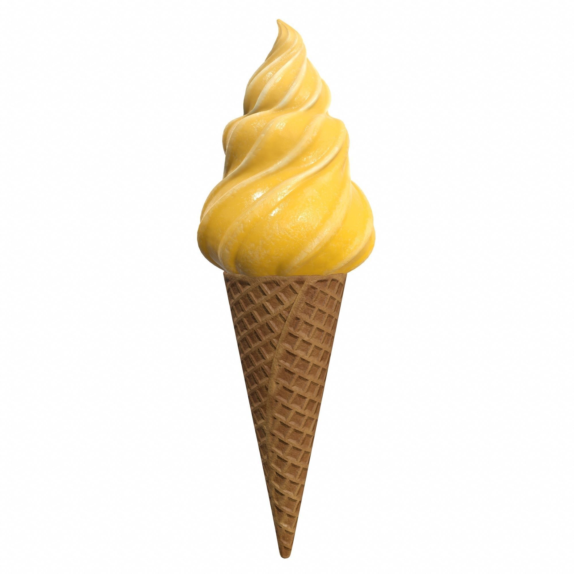 Ice cream in waffle cone 02 3D model_3