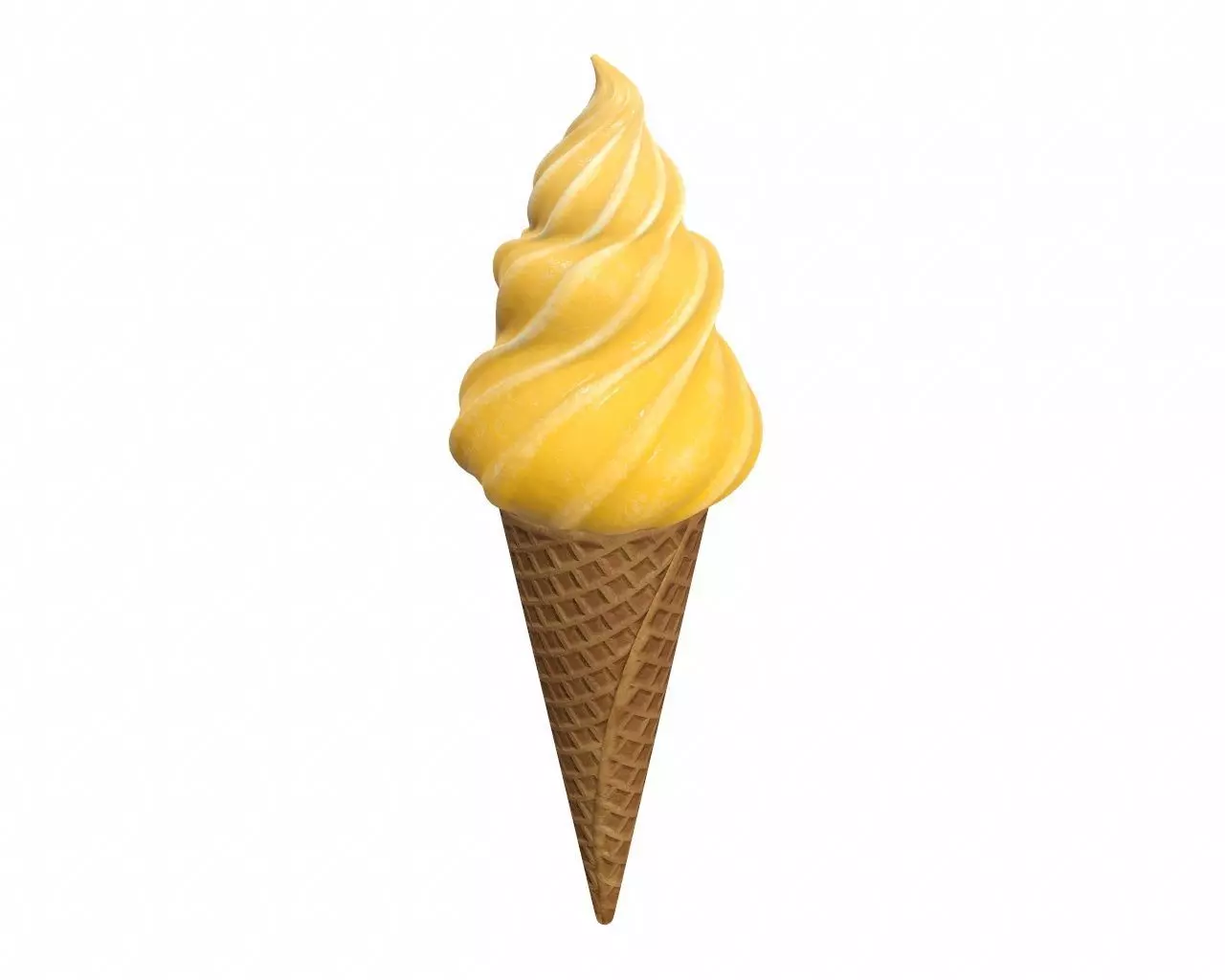 Ice cream in waffle cone 02 3D model_0