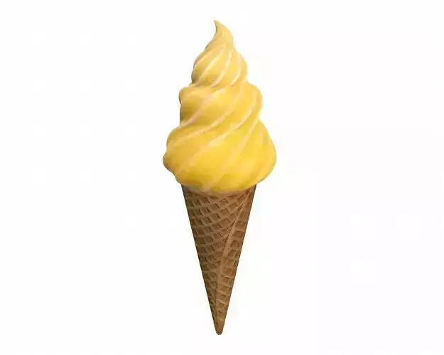 Ice cream in waffle cone 02 3D model