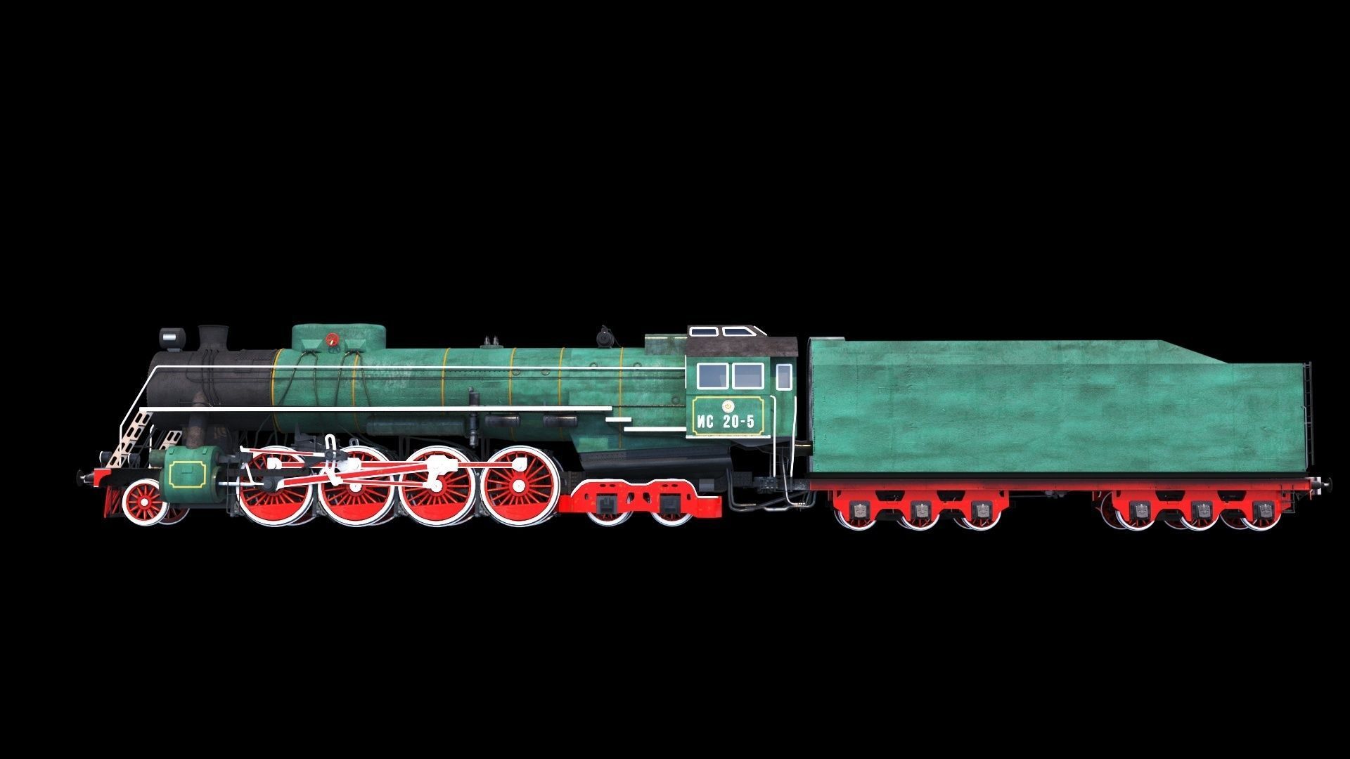 Soviet Locomotive IS 20 3D model_1