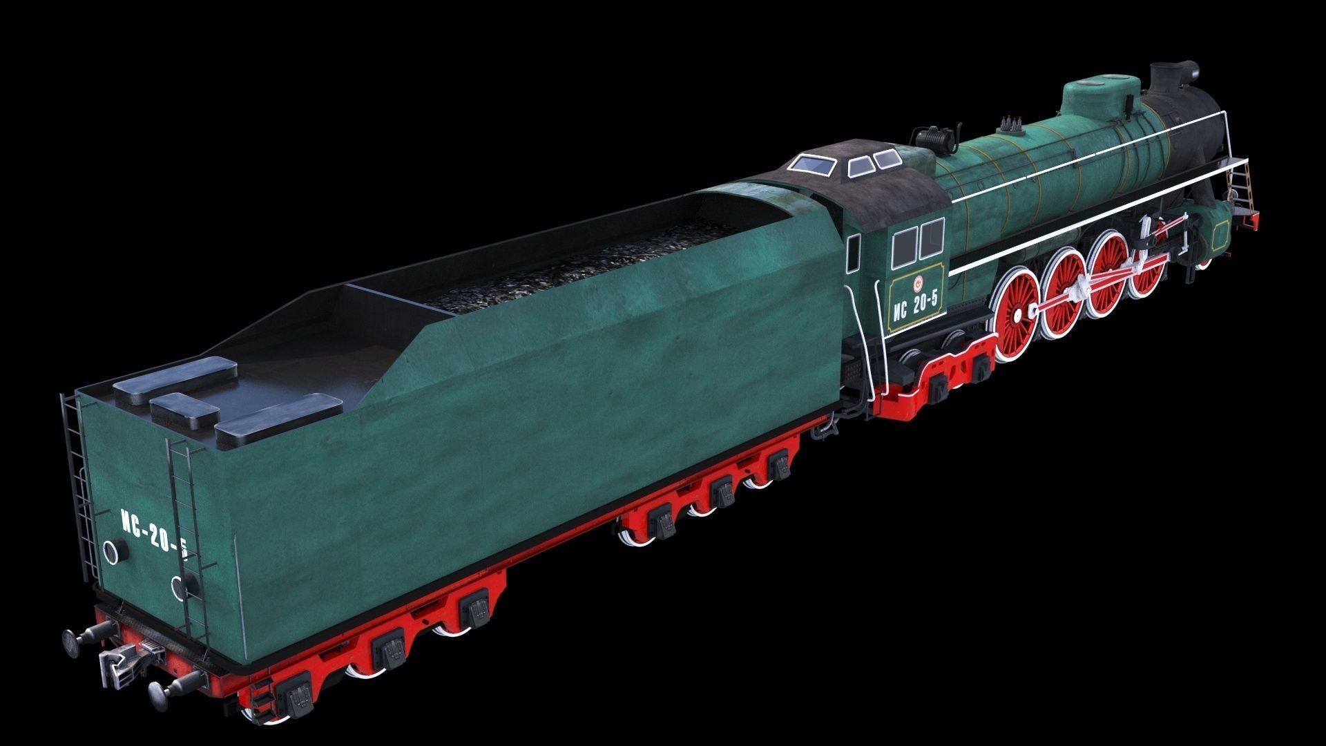 Soviet Locomotive IS 20 3D model_7