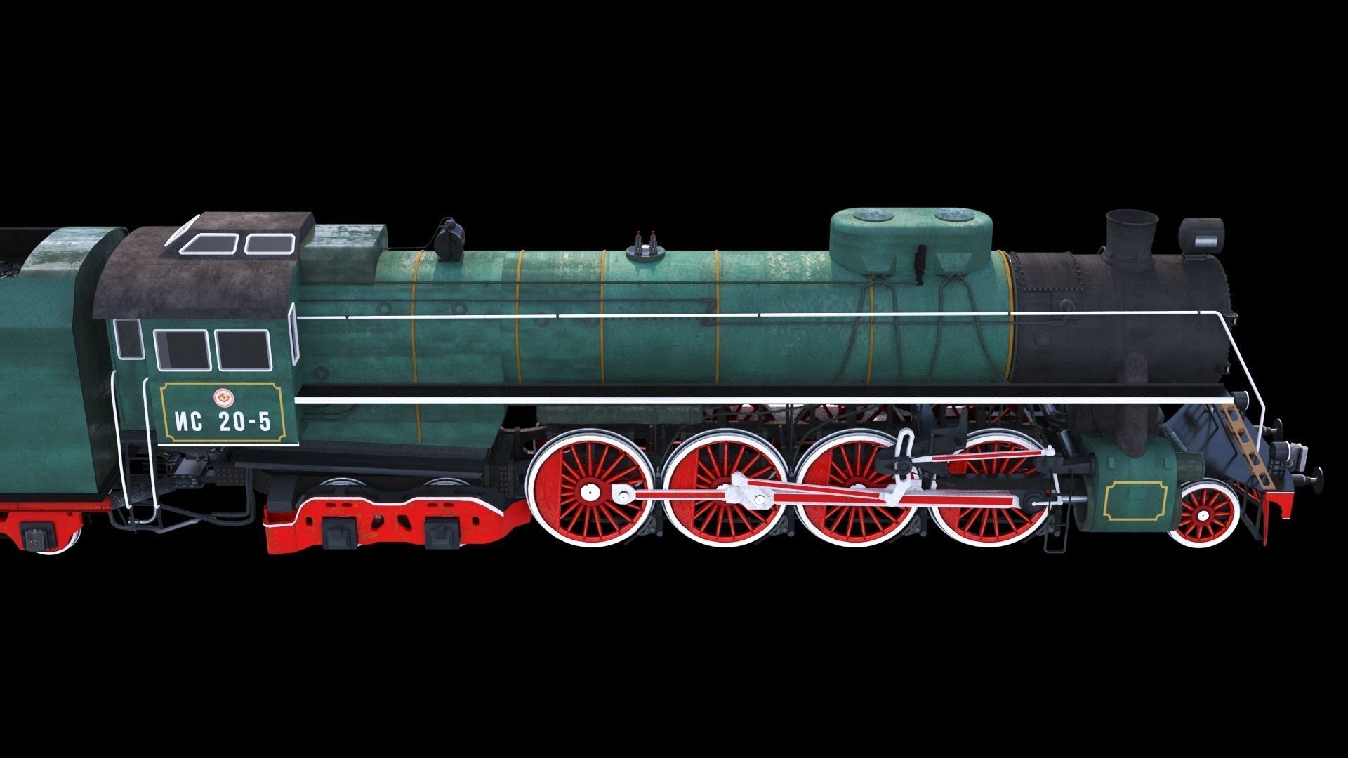 Soviet Locomotive IS 20 3D model_3