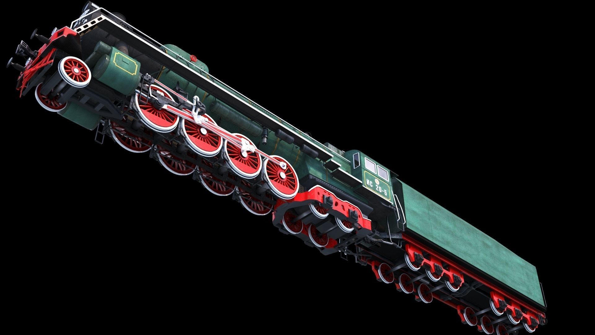 Soviet Locomotive IS 20 3D model_6