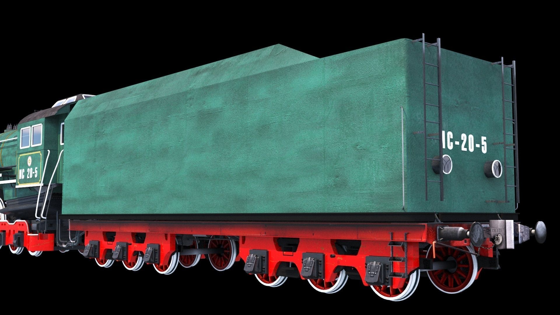 Soviet Locomotive IS 20 3D model_5