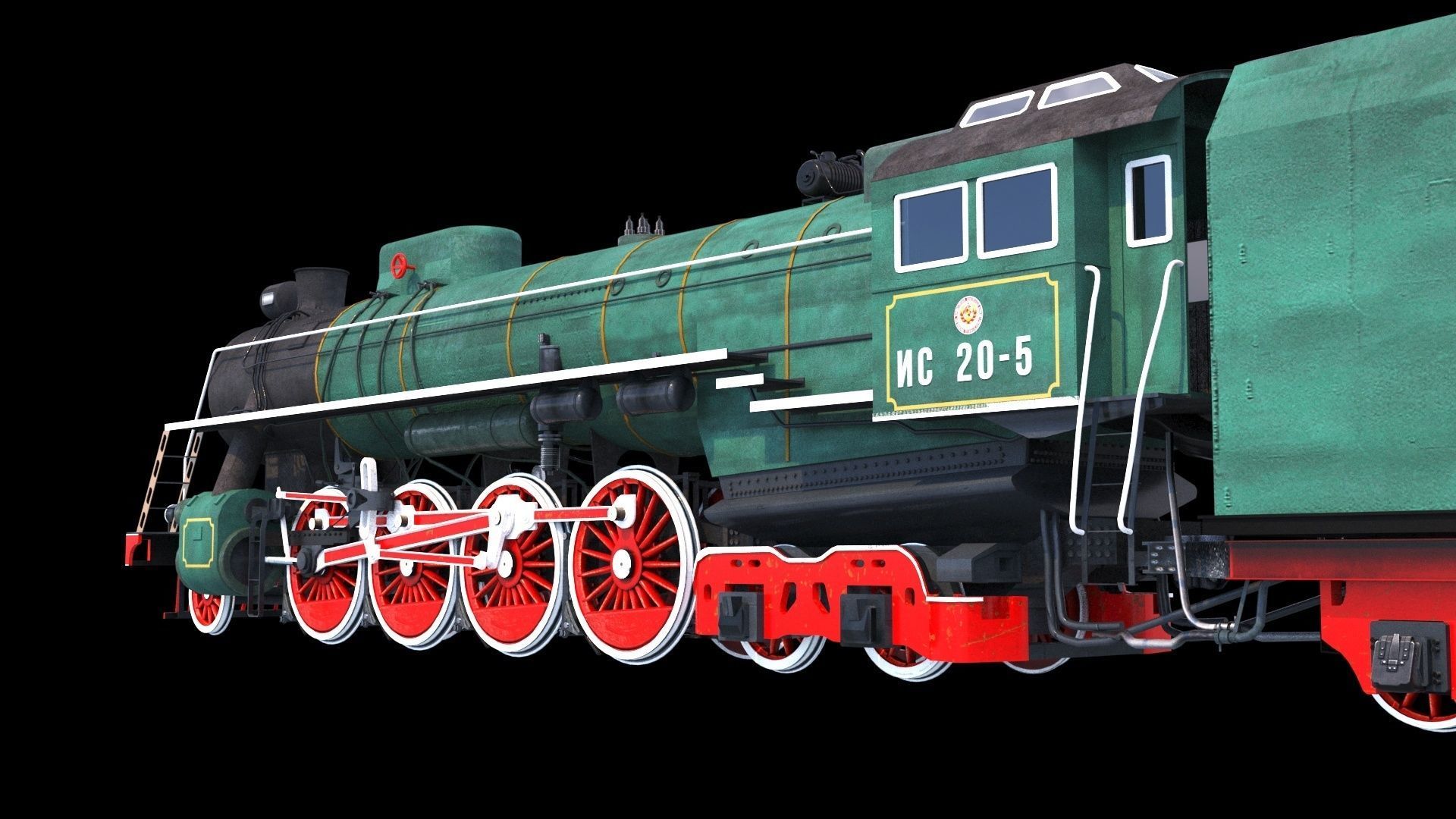 Soviet Locomotive IS 20 3D model_4