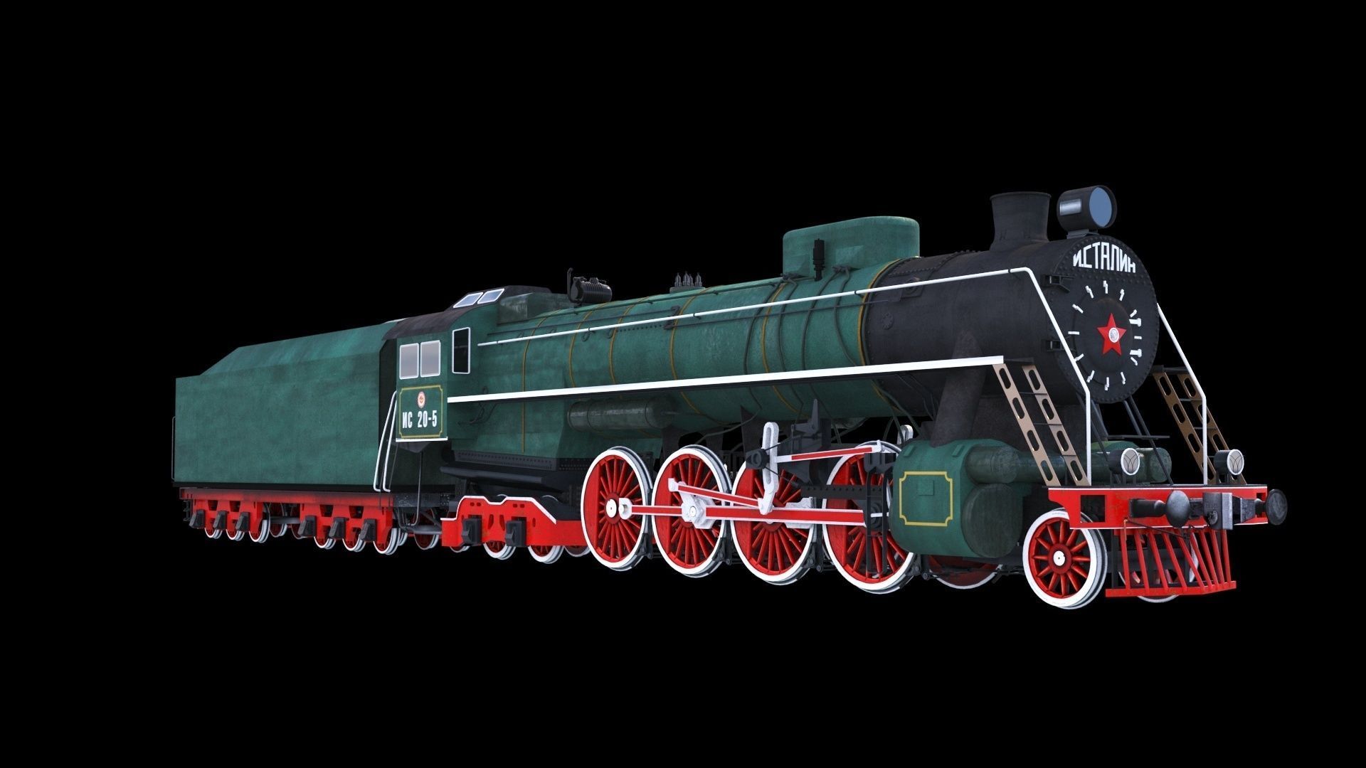 Soviet Locomotive IS 20 3D model_2
