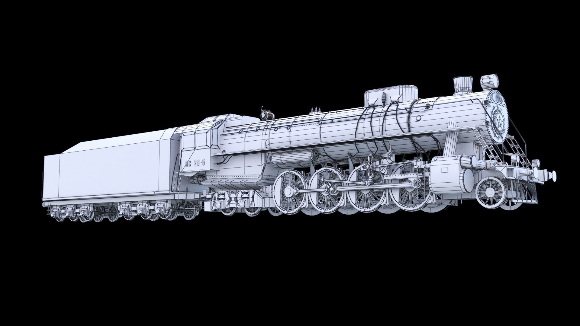 Soviet Locomotive IS 20 3D model_9