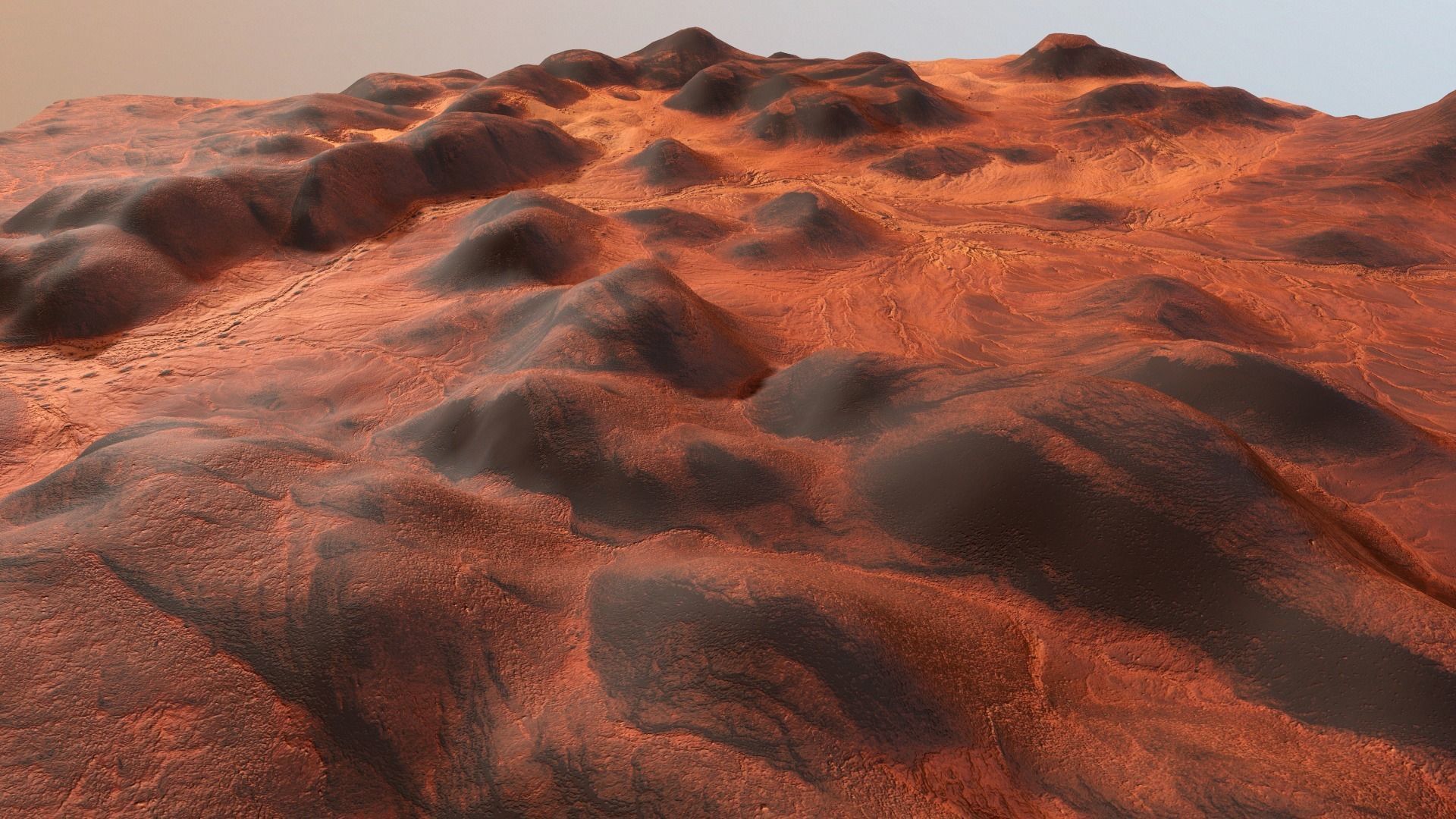 Mars Hills  Planet Mountain Terrain Landscape Desert PBR 05 Low-poly 3D model_12