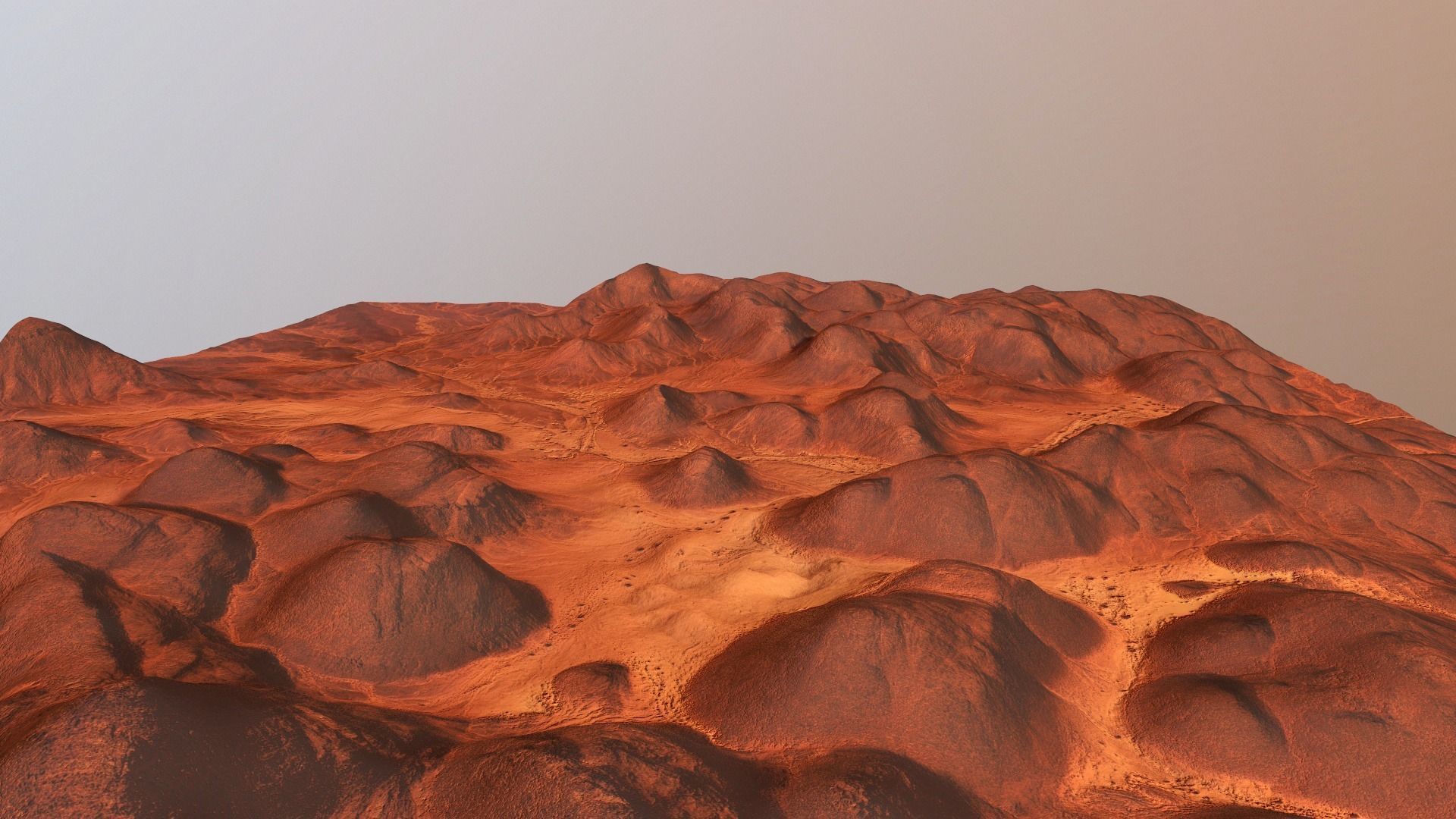 Mars Hills  Planet Mountain Terrain Landscape Desert PBR 05 Low-poly 3D model_2