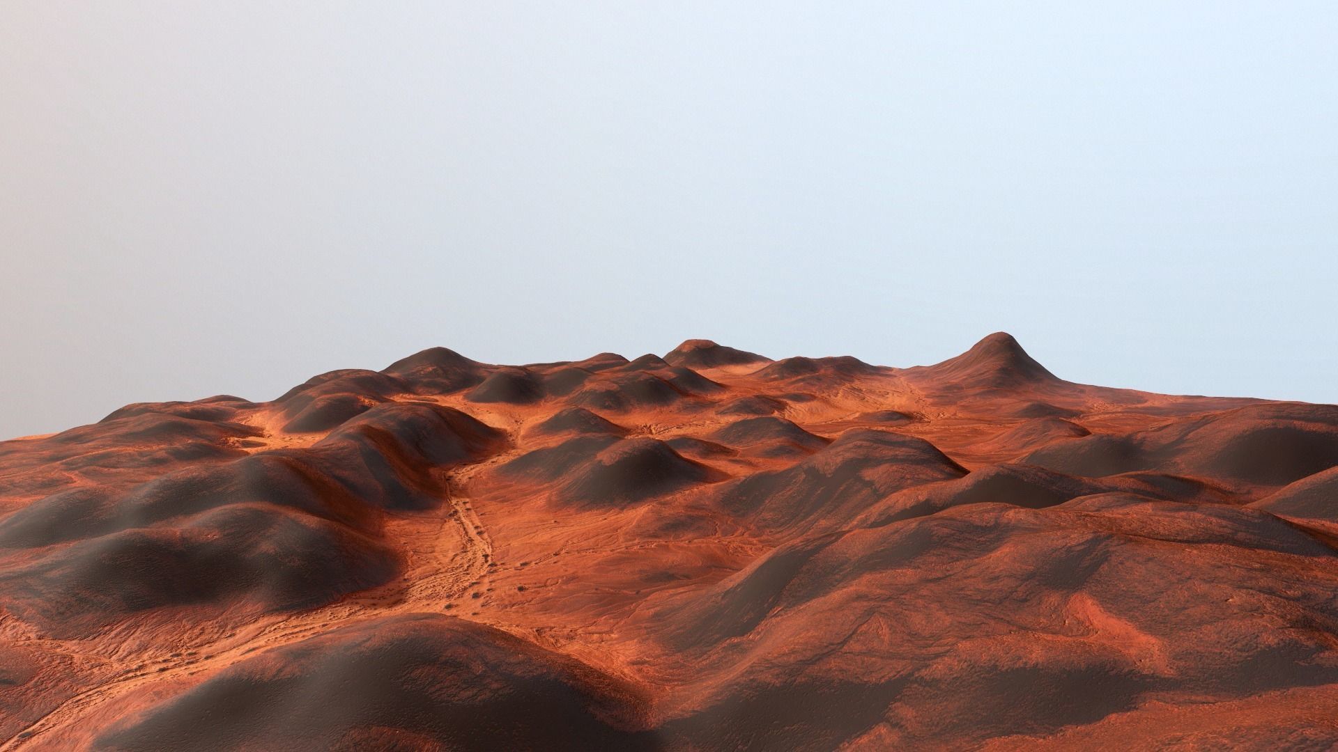 Mars Hills  Planet Mountain Terrain Landscape Desert PBR 05 Low-poly 3D model_6