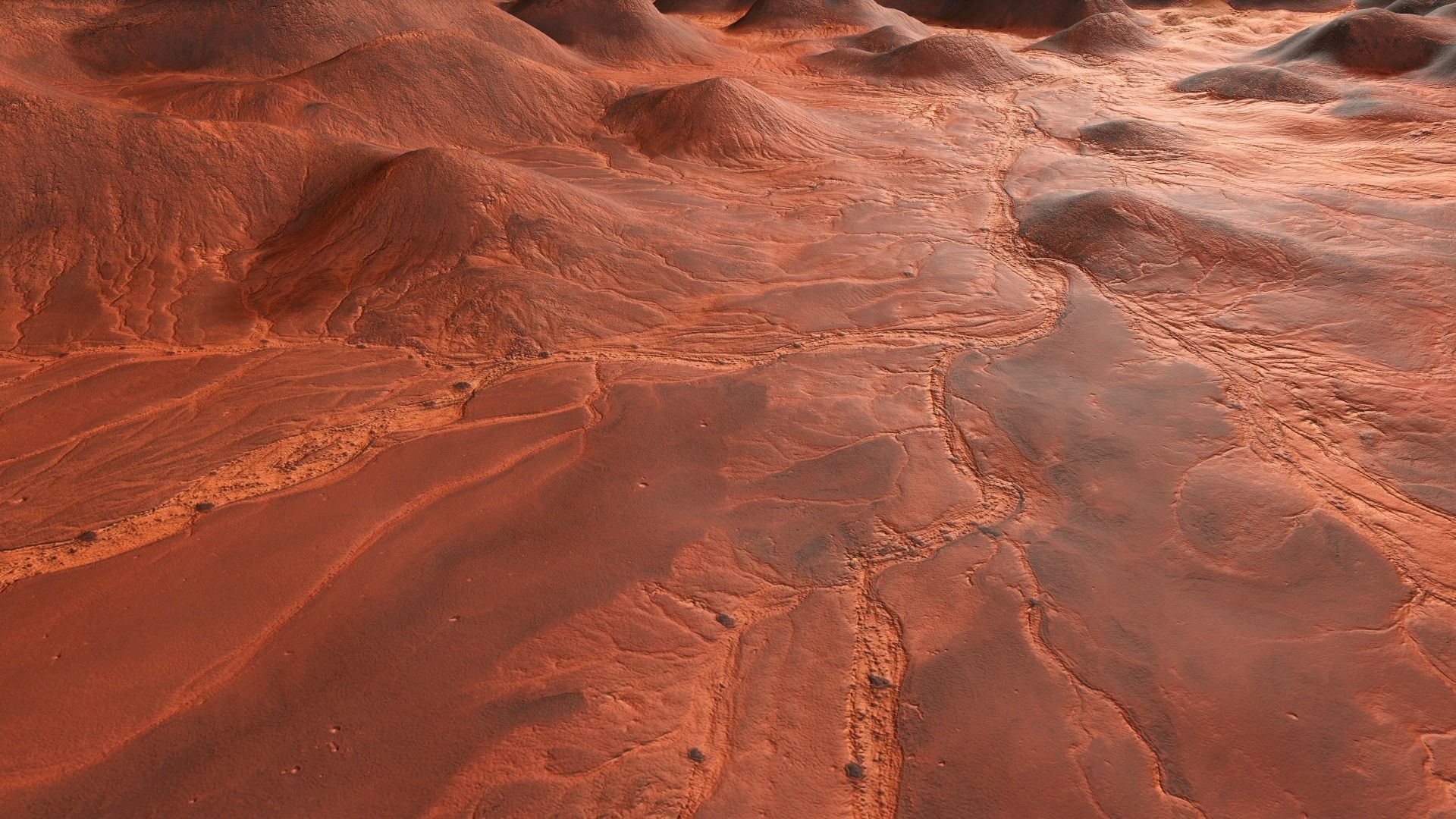 Mars Hills  Planet Mountain Terrain Landscape Desert PBR 05 Low-poly 3D model_11