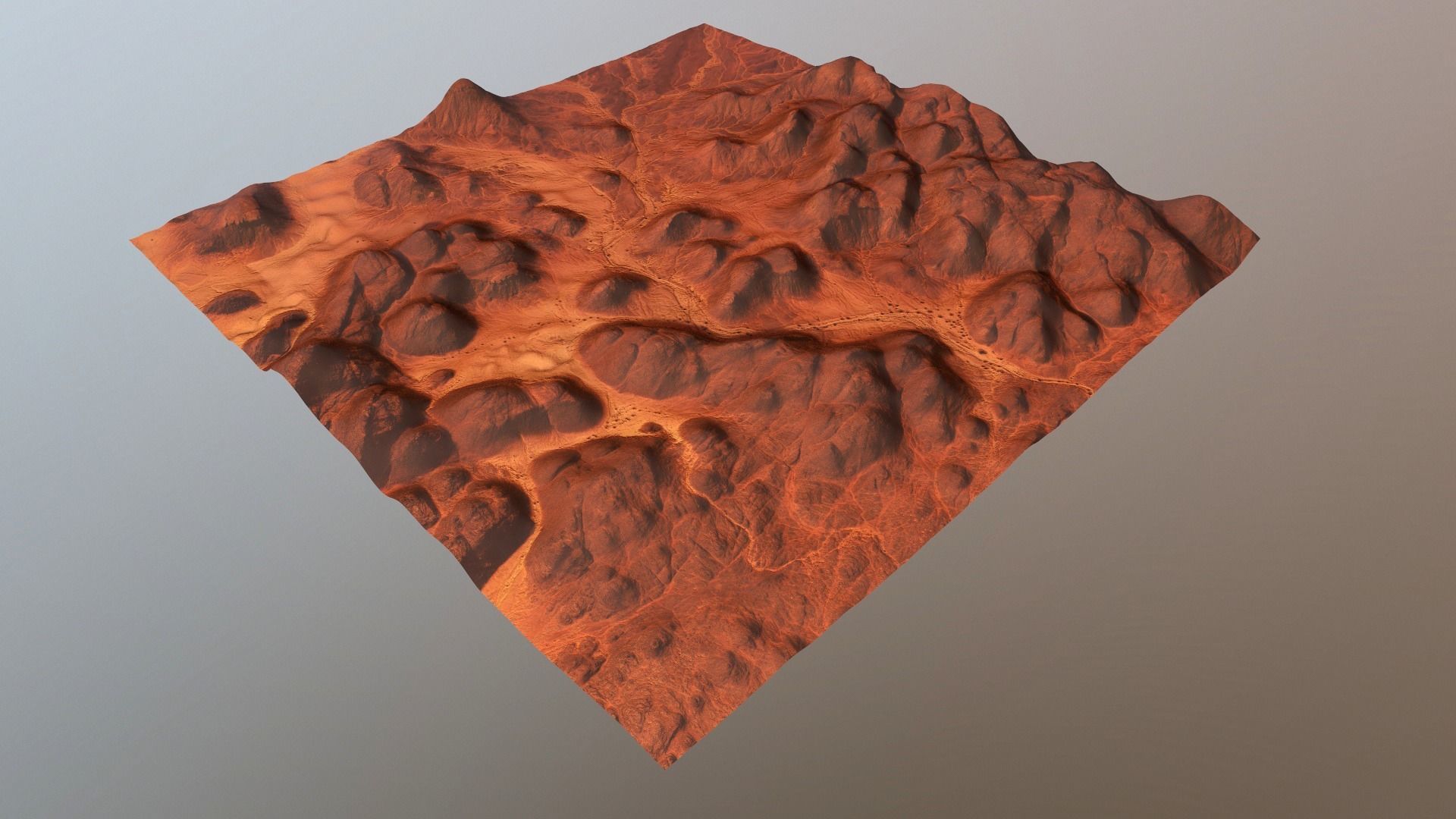 Mars Hills  Planet Mountain Terrain Landscape Desert PBR 05 Low-poly 3D model_19