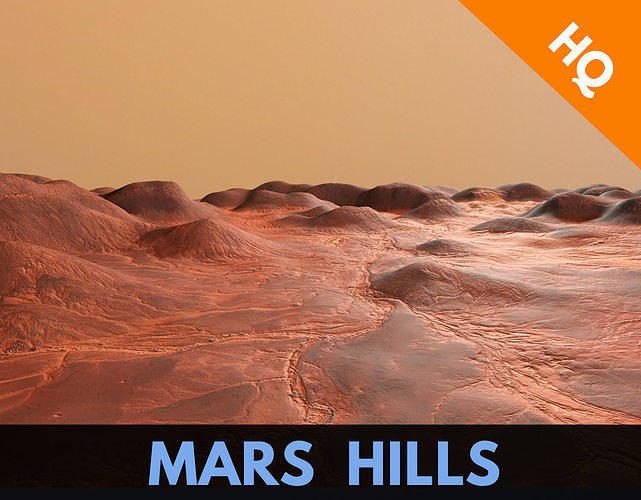 Mars Hills  Planet Mountain Terrain Landscape Desert PBR 05 Low-poly 3D model