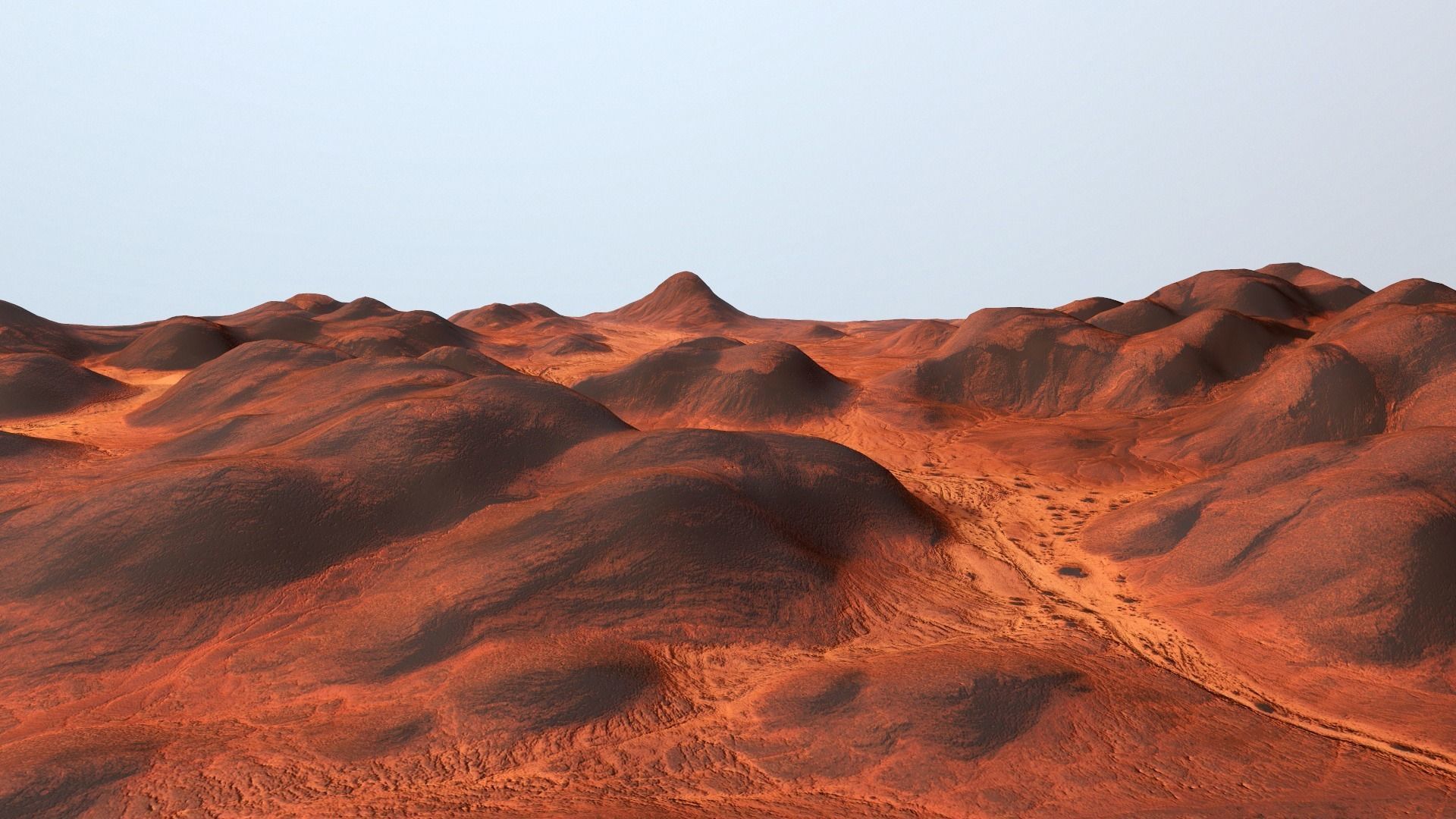 Mars Hills  Planet Mountain Terrain Landscape Desert PBR 05 Low-poly 3D model_18