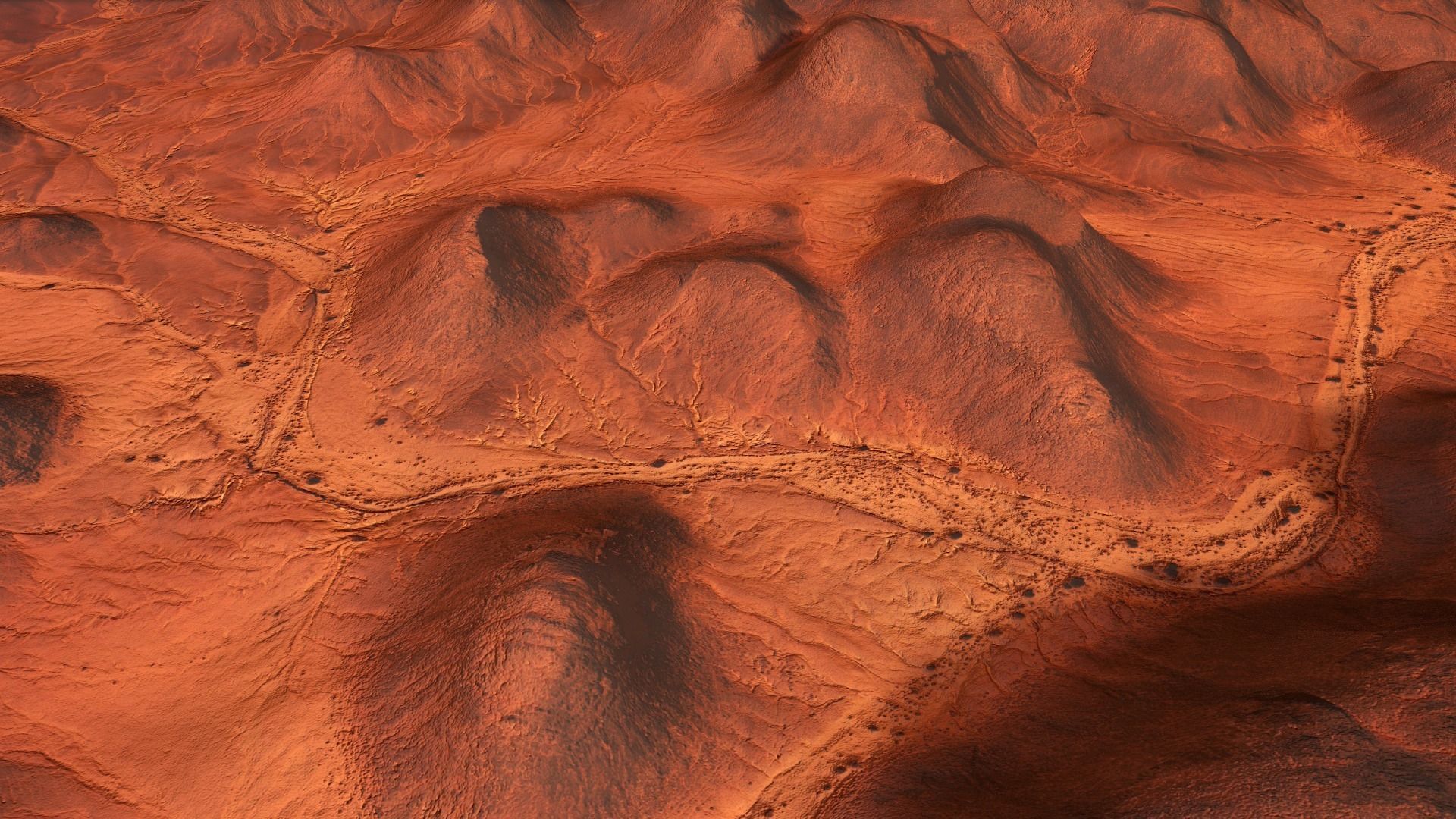 Mars Hills  Planet Mountain Terrain Landscape Desert PBR 05 Low-poly 3D model_8