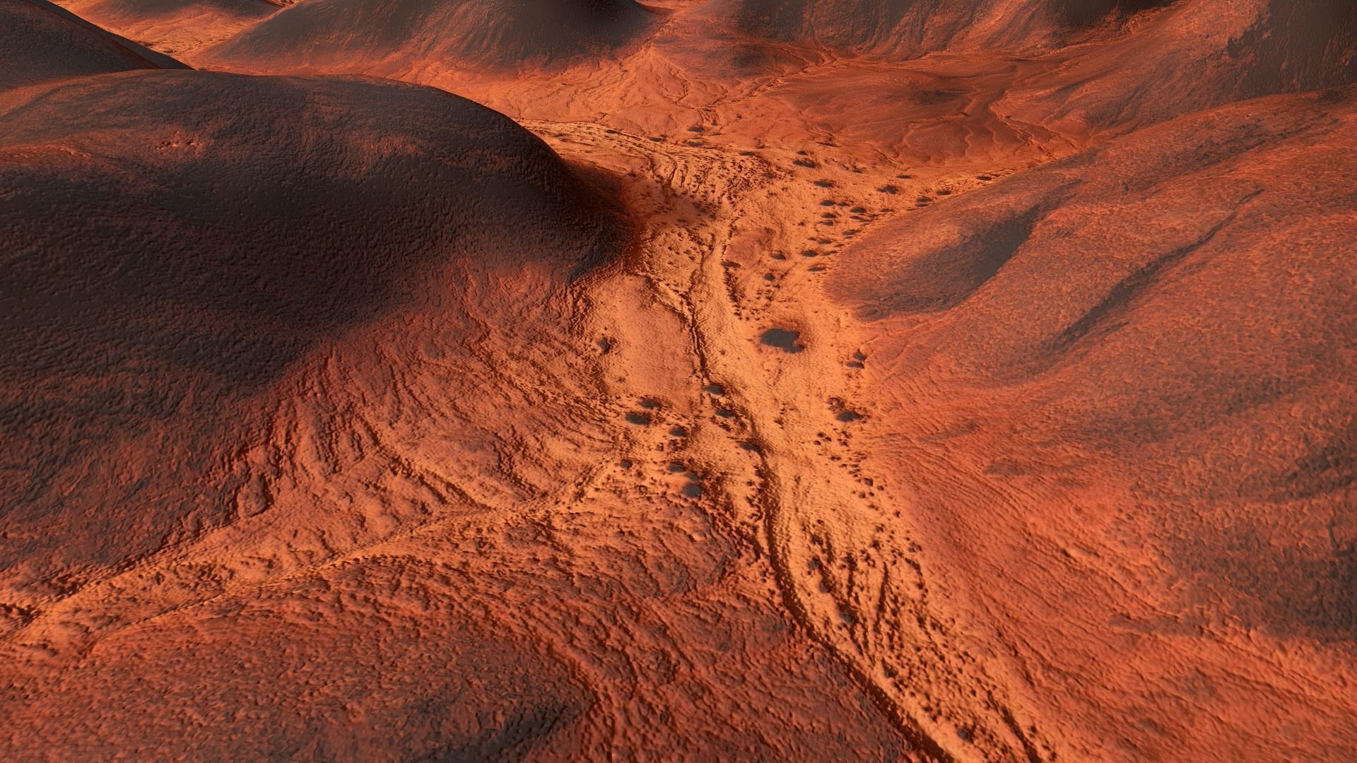 Mars Hills  Planet Mountain Terrain Landscape Desert PBR 05 Low-poly 3D model_7