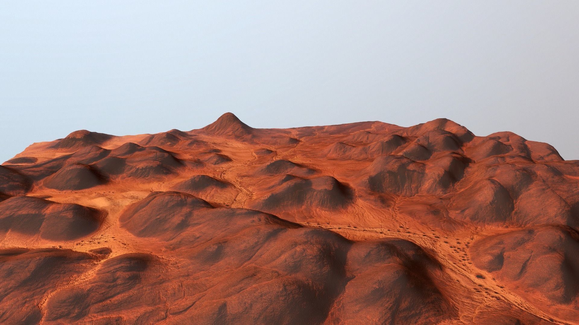 Mars Hills  Planet Mountain Terrain Landscape Desert PBR 05 Low-poly 3D model_3