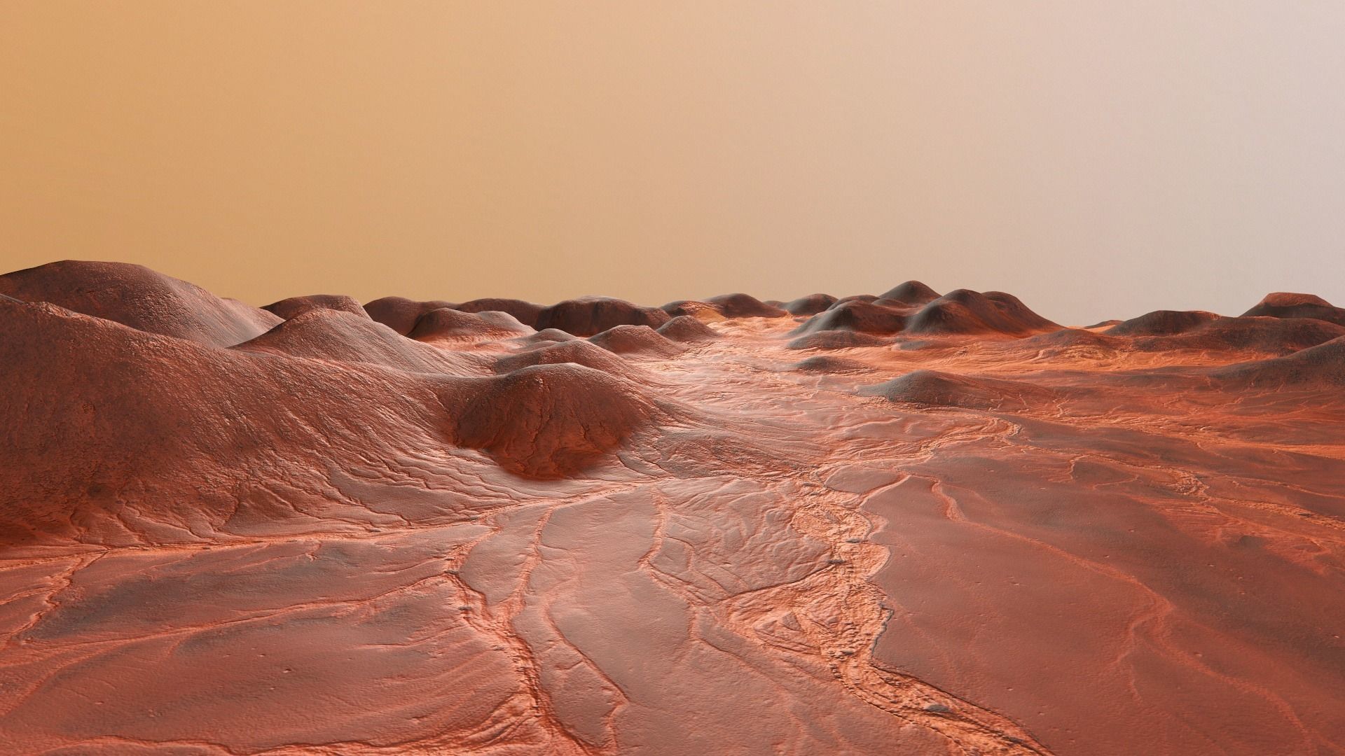 Mars Hills  Planet Mountain Terrain Landscape Desert PBR 05 Low-poly 3D model_5