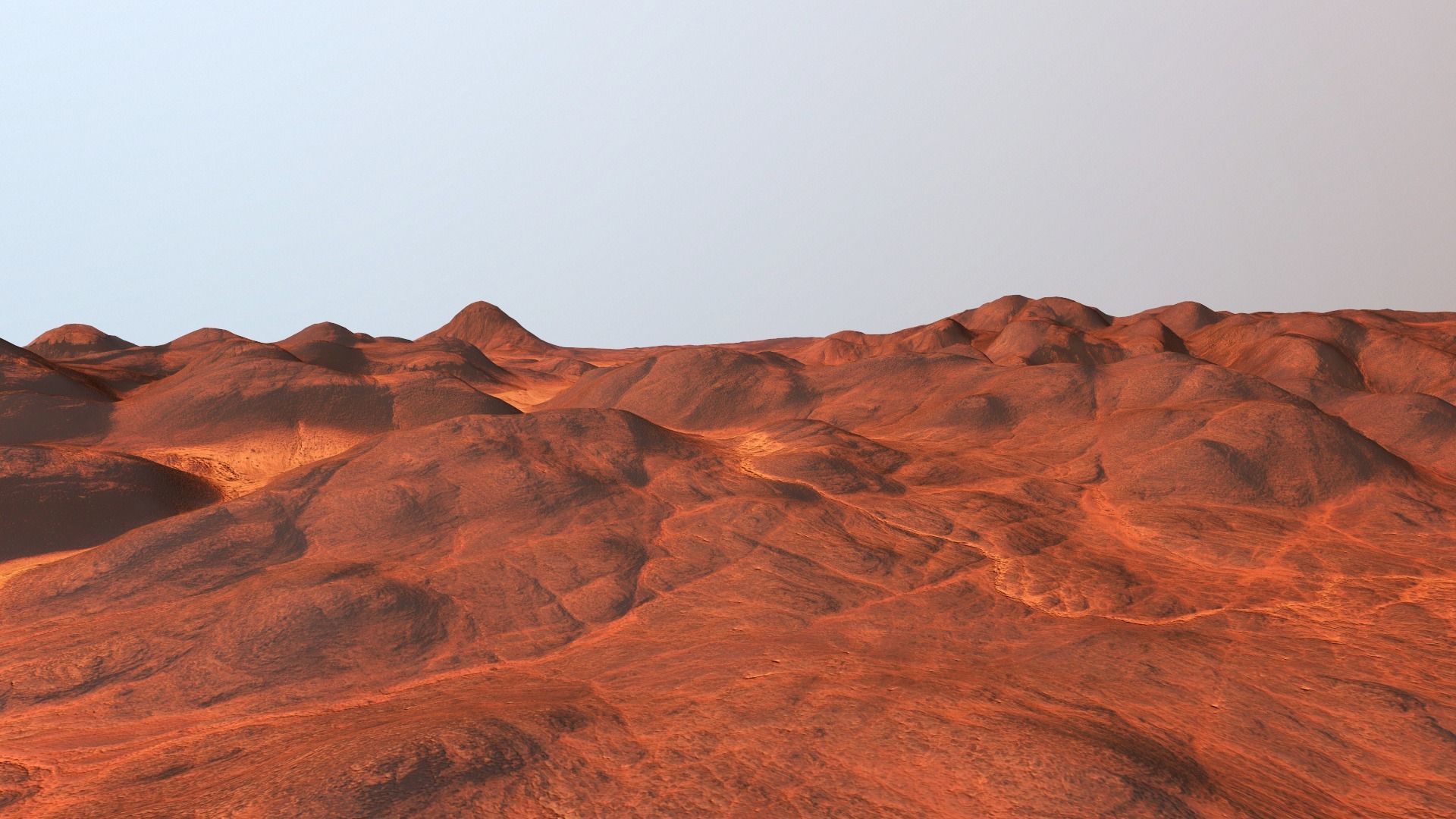 Mars Hills  Planet Mountain Terrain Landscape Desert PBR 05 Low-poly 3D model_17