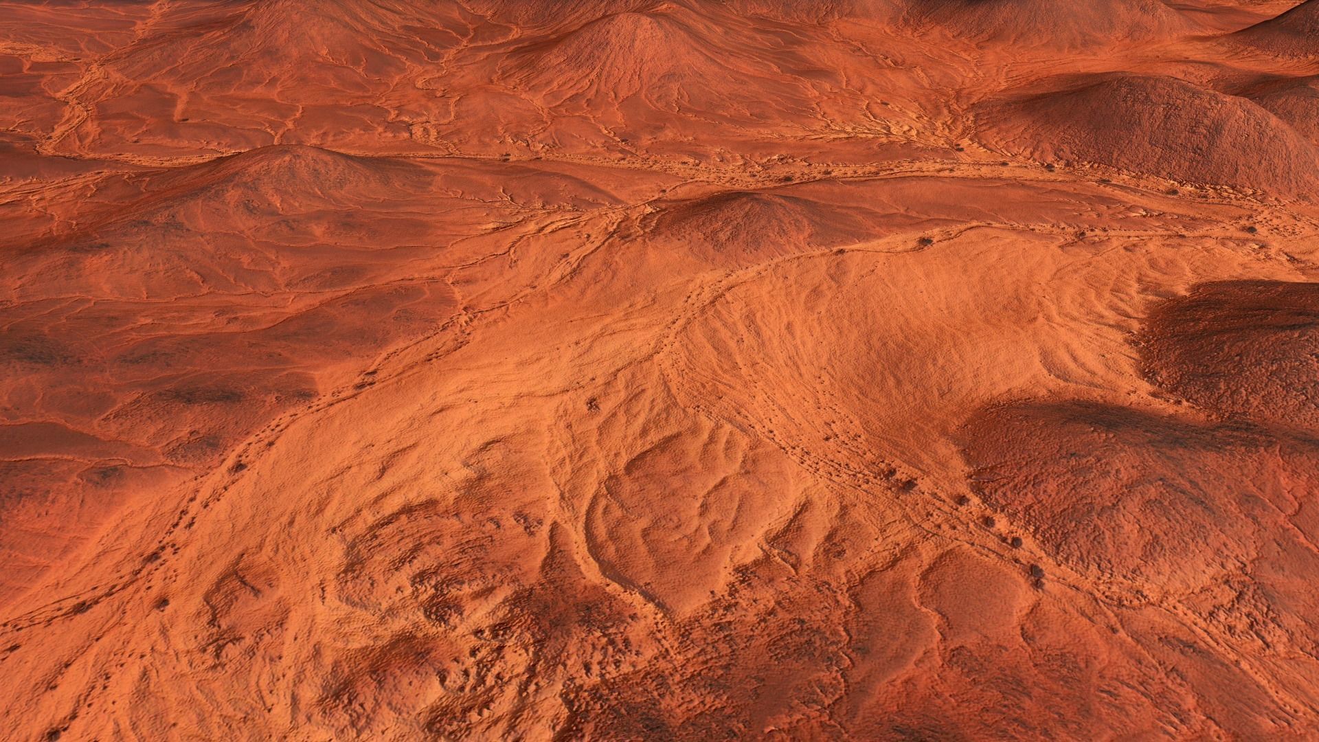 Mars Hills  Planet Mountain Terrain Landscape Desert PBR 05 Low-poly 3D model_9