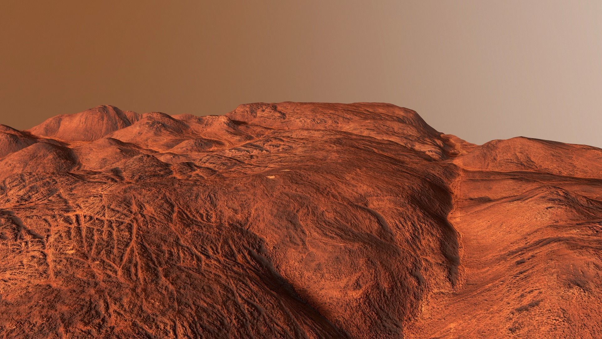 Mars Hills  Planet Mountain Terrain Landscape Desert PBR 05 Low-poly 3D model_24