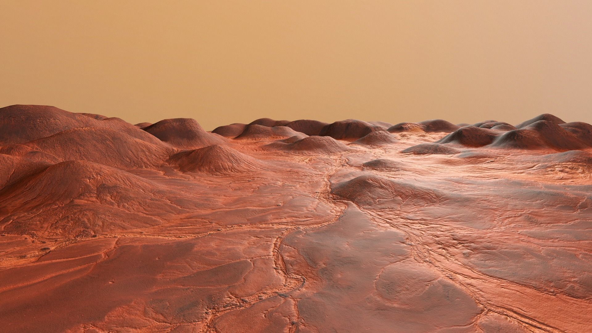 Mars Hills  Planet Mountain Terrain Landscape Desert PBR 05 Low-poly 3D model_4