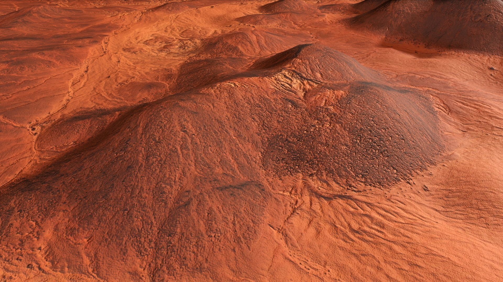 Mars Hills  Planet Mountain Terrain Landscape Desert PBR 05 Low-poly 3D model_14