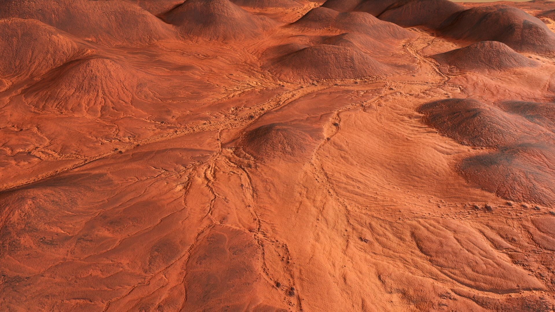 Mars Hills  Planet Mountain Terrain Landscape Desert PBR 05 Low-poly 3D model_10