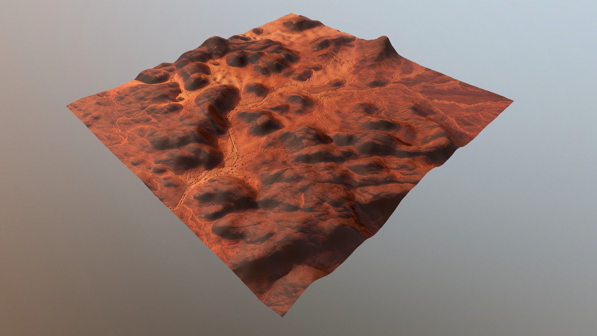 Mars Hills  Planet Mountain Terrain Landscape Desert PBR 05 Low-poly 3D model_20