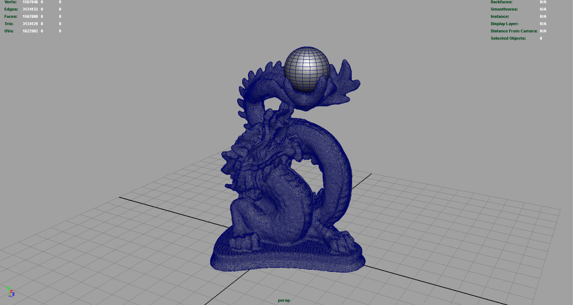 Chinese dragon statue Low-poly 3D model_4