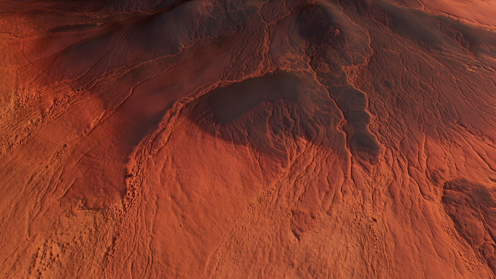 Mars Mountain Desert Terrain Landscape Sufrace PBR 03 Low-poly 3D model_13