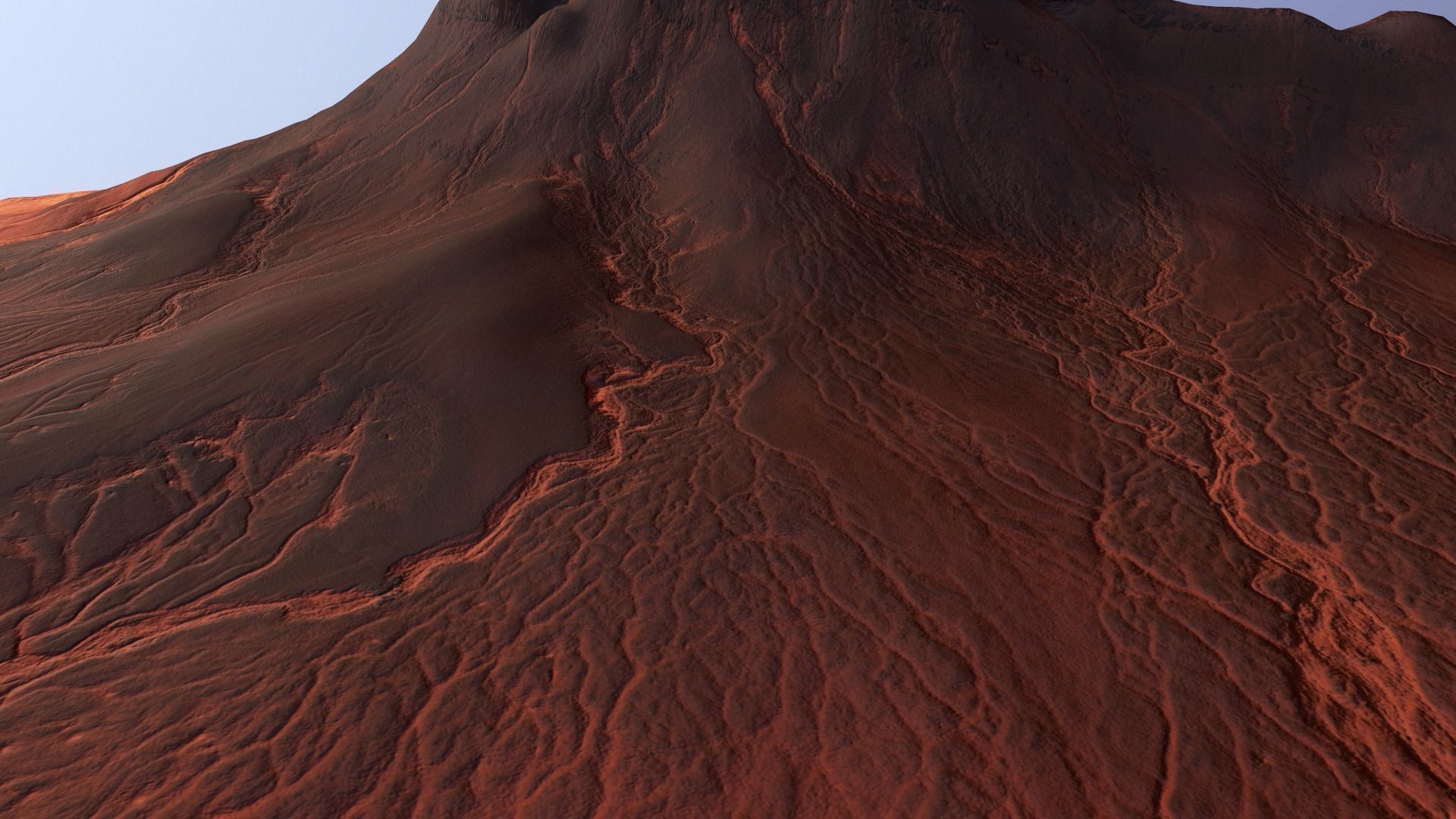 Mars Mountain Desert Terrain Landscape Sufrace PBR 03 Low-poly 3D model_4
