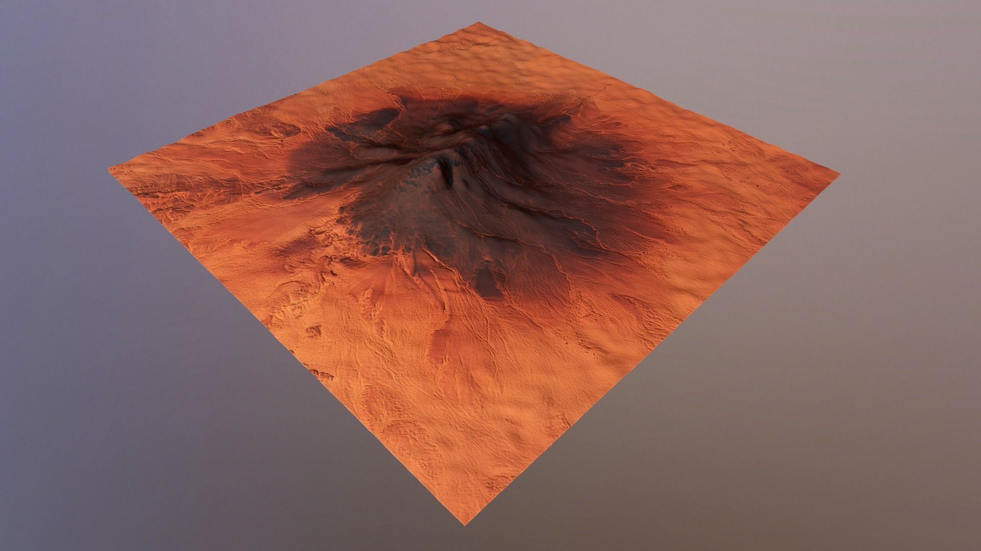 Mars Mountain Desert Terrain Landscape Sufrace PBR 03 Low-poly 3D model_23