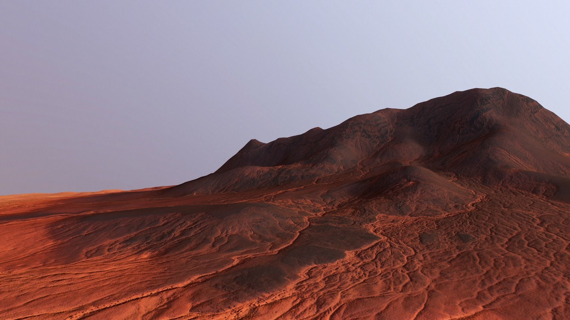 Mars Mountain Desert Terrain Landscape Sufrace PBR 03 Low-poly 3D model_20