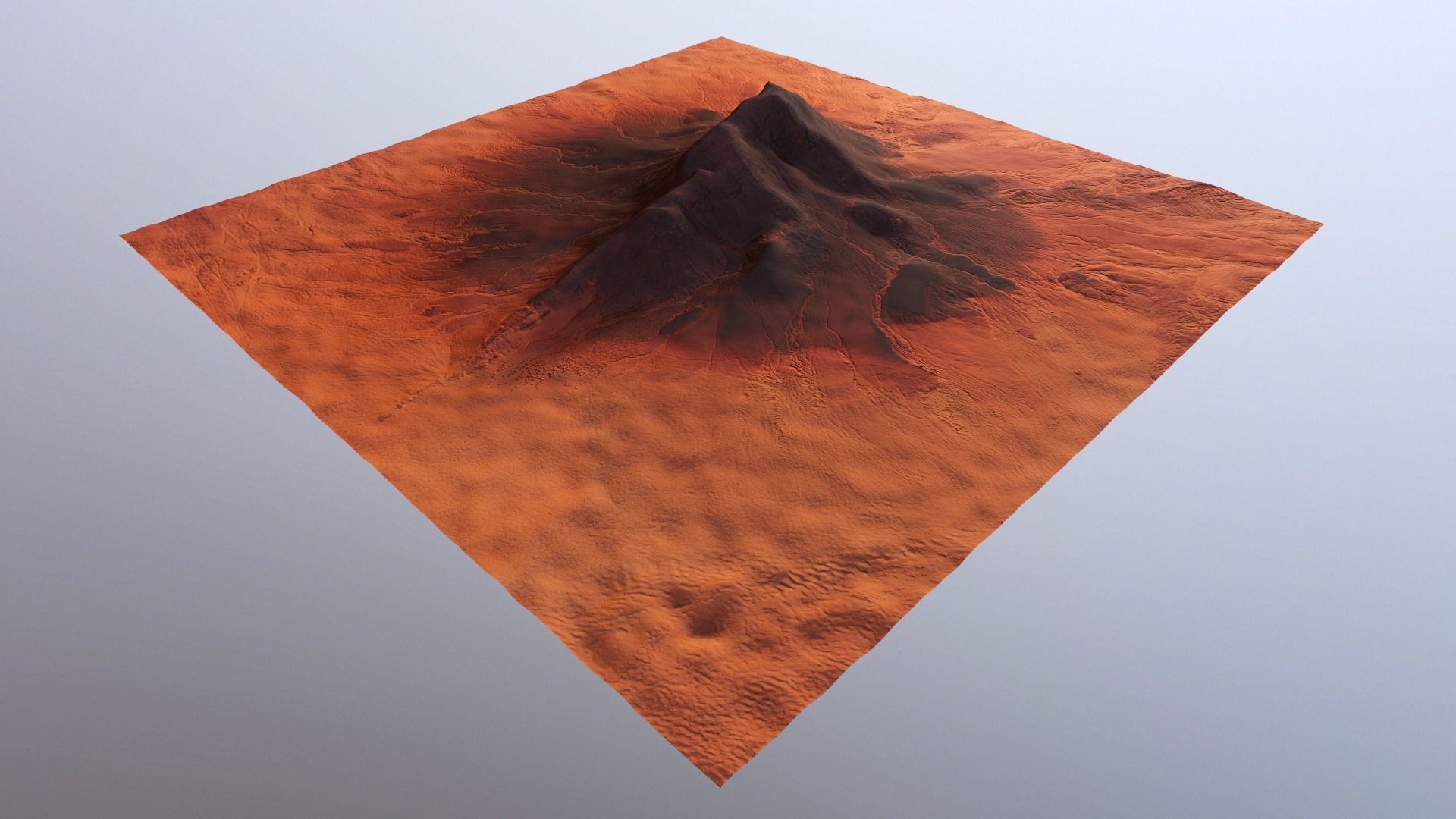 Mars Mountain Desert Terrain Landscape Sufrace PBR 03 Low-poly 3D model_21
