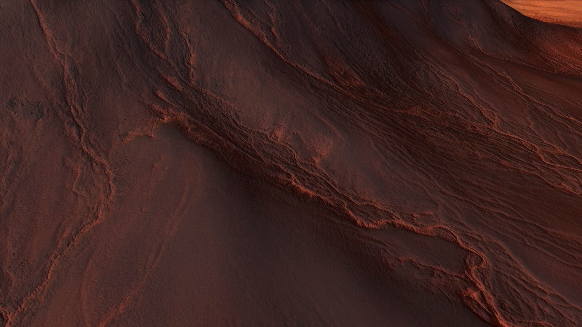 Mars Mountain Desert Terrain Landscape Sufrace PBR 03 Low-poly 3D model_12