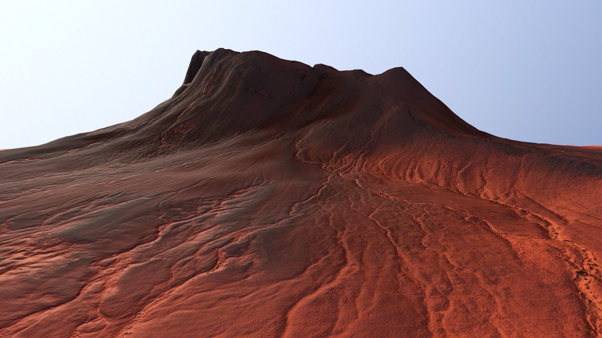 Mars Mountain Desert Terrain Landscape Sufrace PBR 03 Low-poly 3D model_7