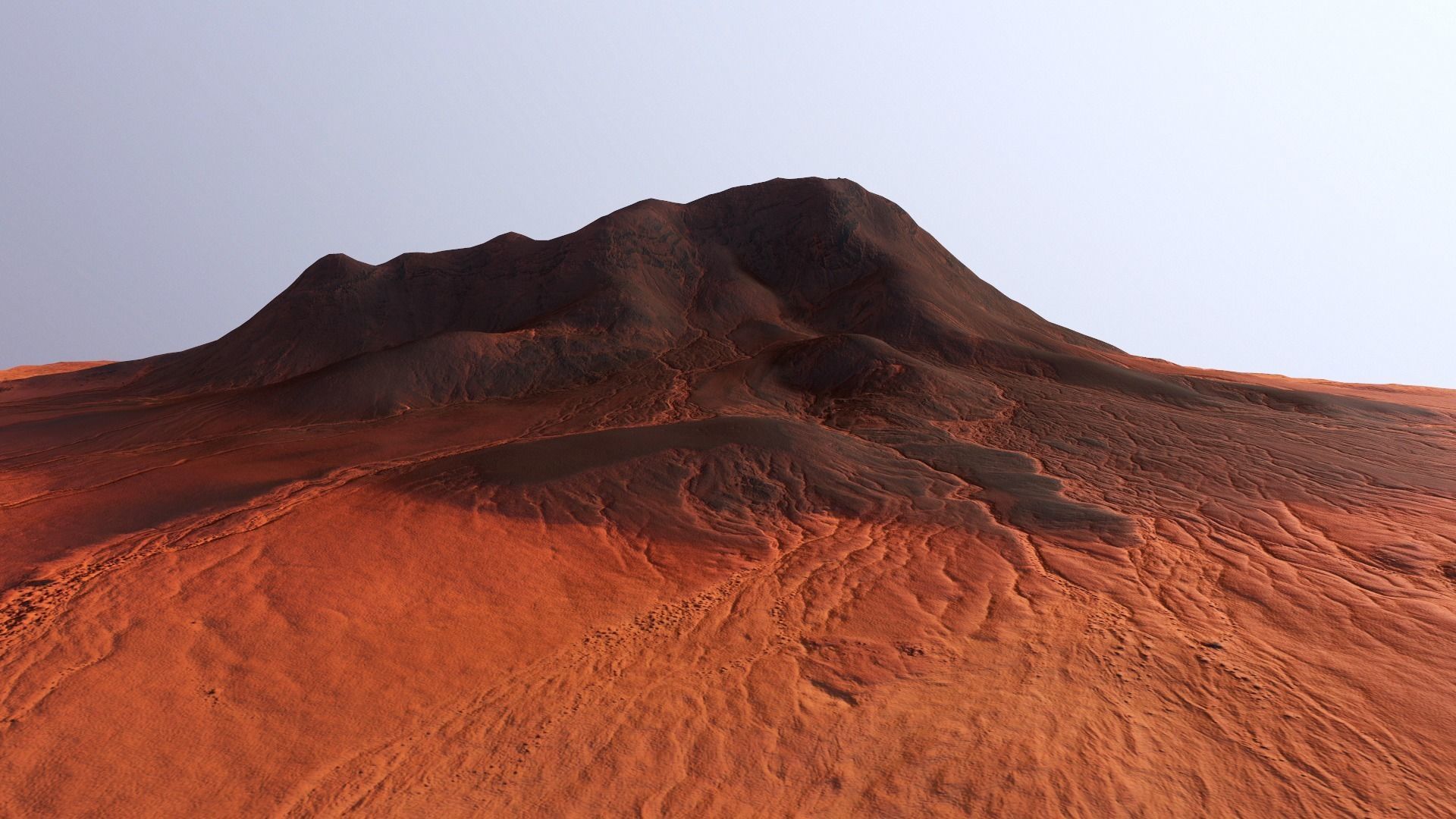 Mars Mountain Desert Terrain Landscape Sufrace PBR 03 Low-poly 3D model_5