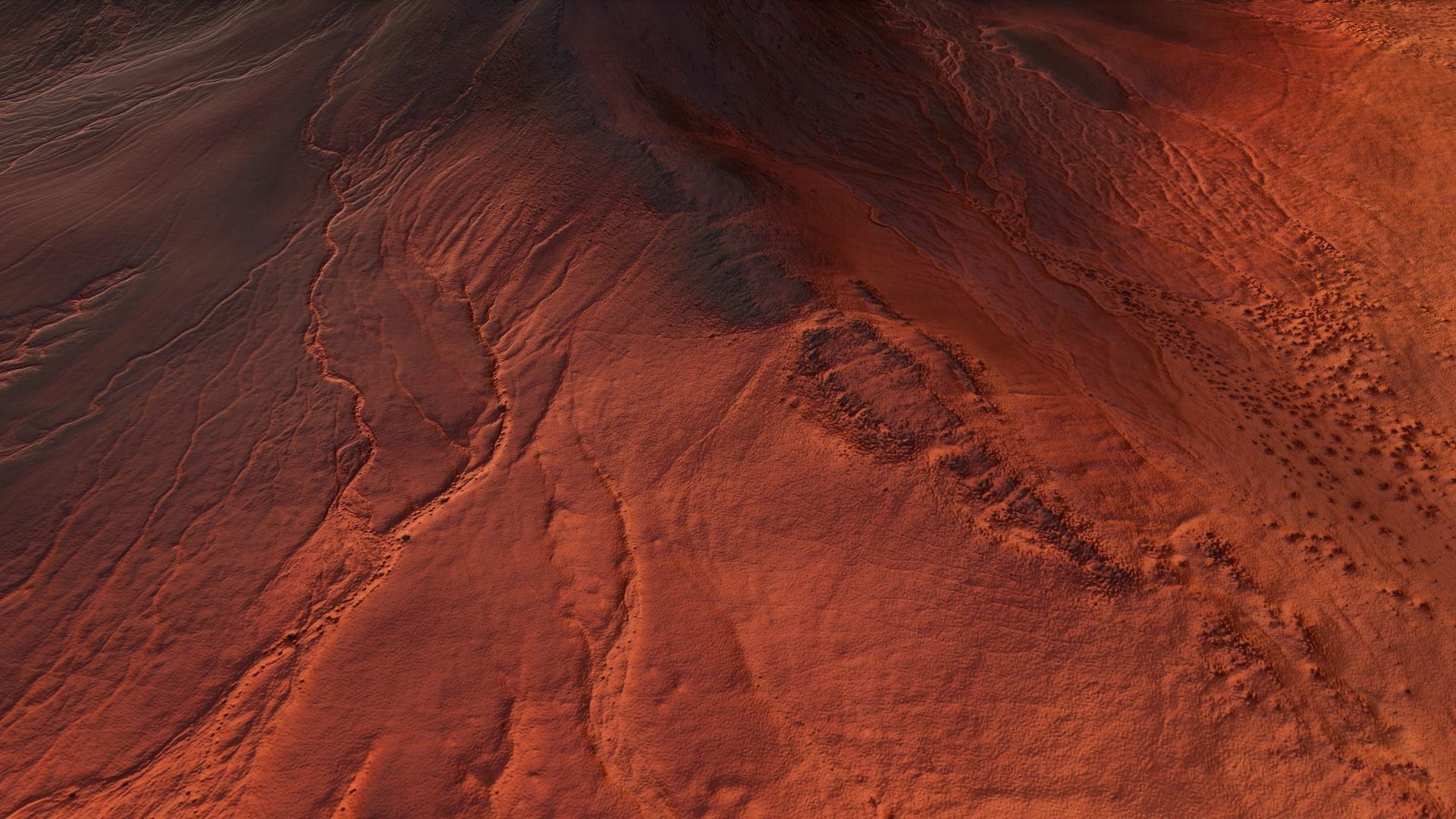 Mars Mountain Desert Terrain Landscape Sufrace PBR 03 Low-poly 3D model_15