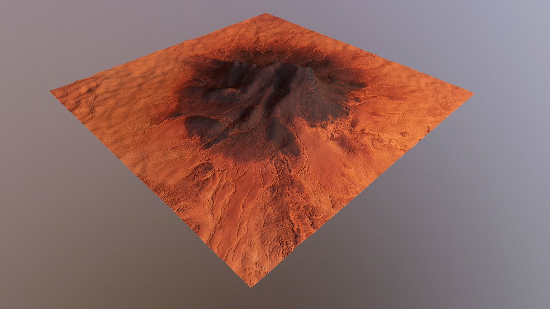 Mars Mountain Desert Terrain Landscape Sufrace PBR 03 Low-poly 3D model_22