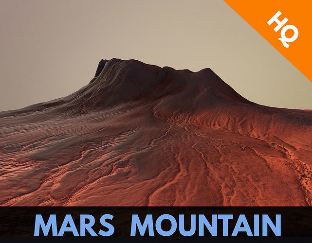Mars Mountain Desert Terrain Landscape Sufrace PBR 03 Low-poly 3D model