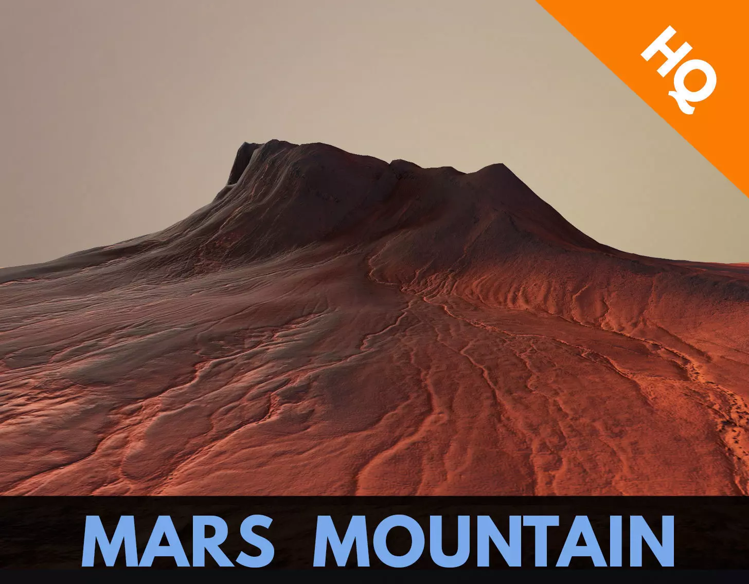Mars Mountain Desert Terrain Landscape Sufrace PBR 03 Low-poly 3D model_0