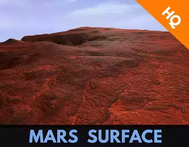 Mars Planet Surface Mountain Terrain Landscape Desert PBR 06